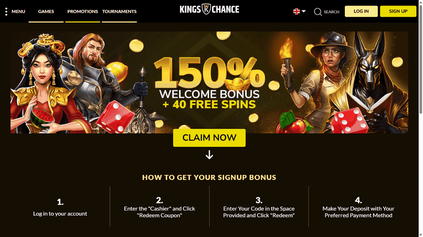 Évaluation du casino Kings Chance 2026